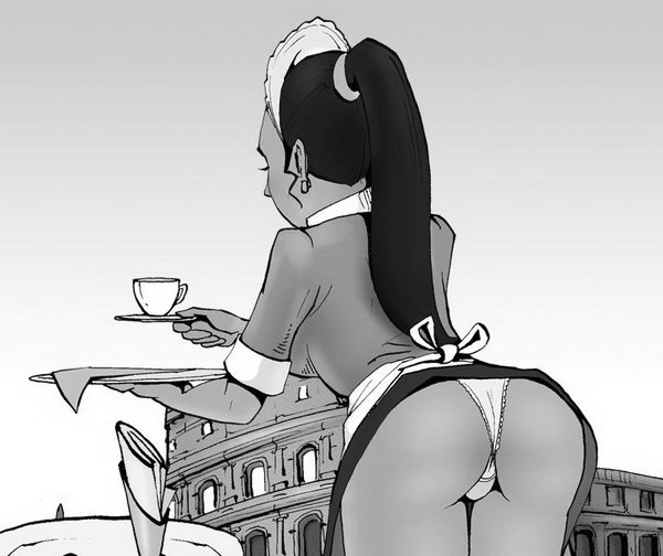Bond Adventures bdsm artwork presents sinful Waitress